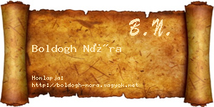 Boldogh Nóra névjegykártya