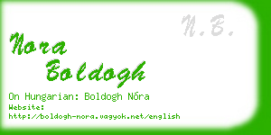 nora boldogh business card