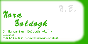 nora boldogh business card